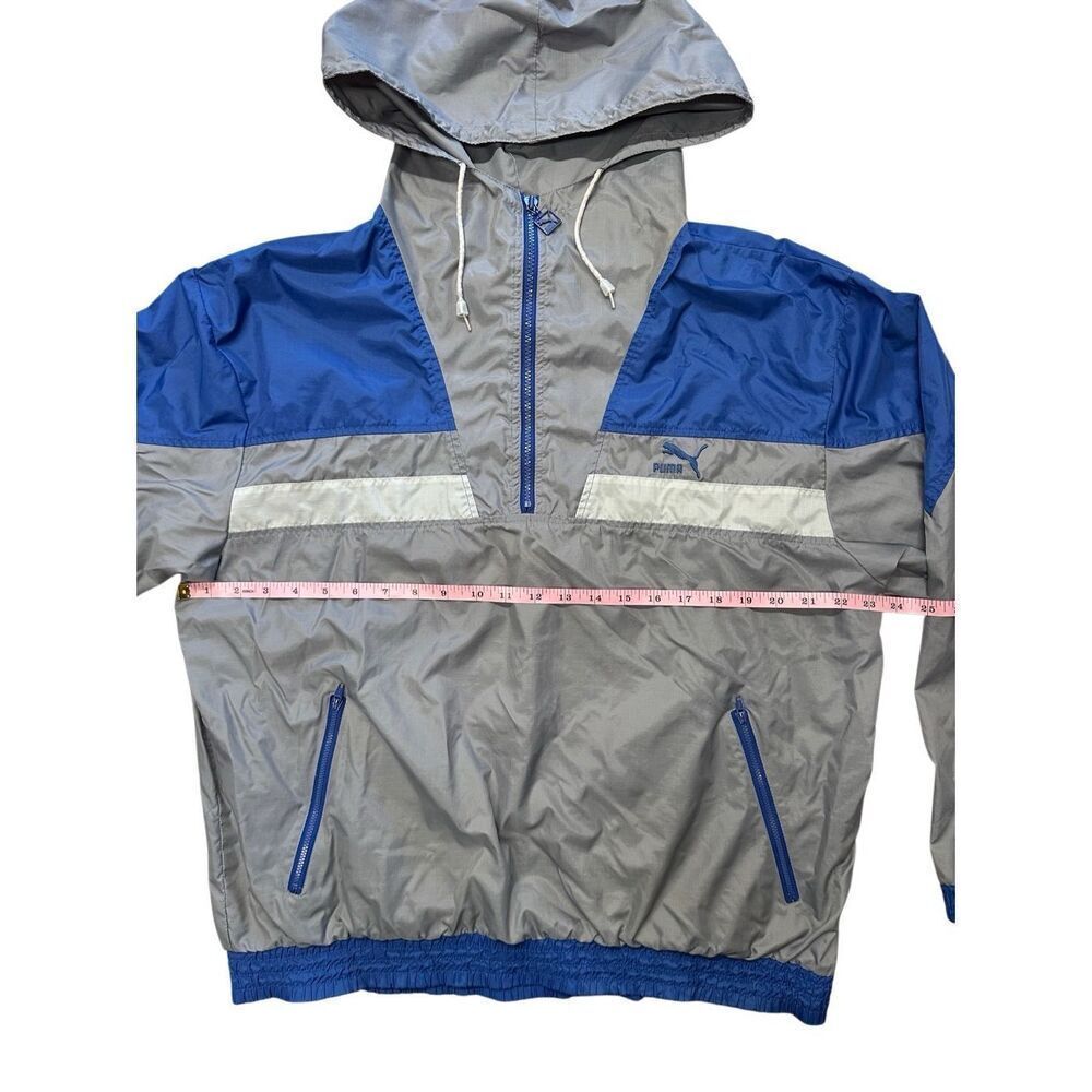 Vintage 80s PUMA Windbreaker Lightweight Pullover Activewear Run Workout Jacket - Picture 3 of 9